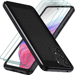 Capa Carbon Samsung Galaxy A33 5G Com 3 Peças Vidro Temperado Transparente