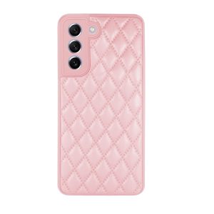 Capa Pele Acolchoada Samsung Galaxy S21 FE Rosa