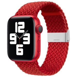 Bracelete Apple Watch Tecido Trançado (42/ 44/ 45 Mm) Vermelho
