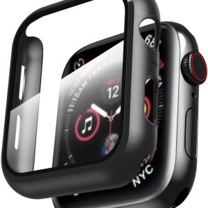 Capa com Vidro Temperado Preto Apple Watch 38mm