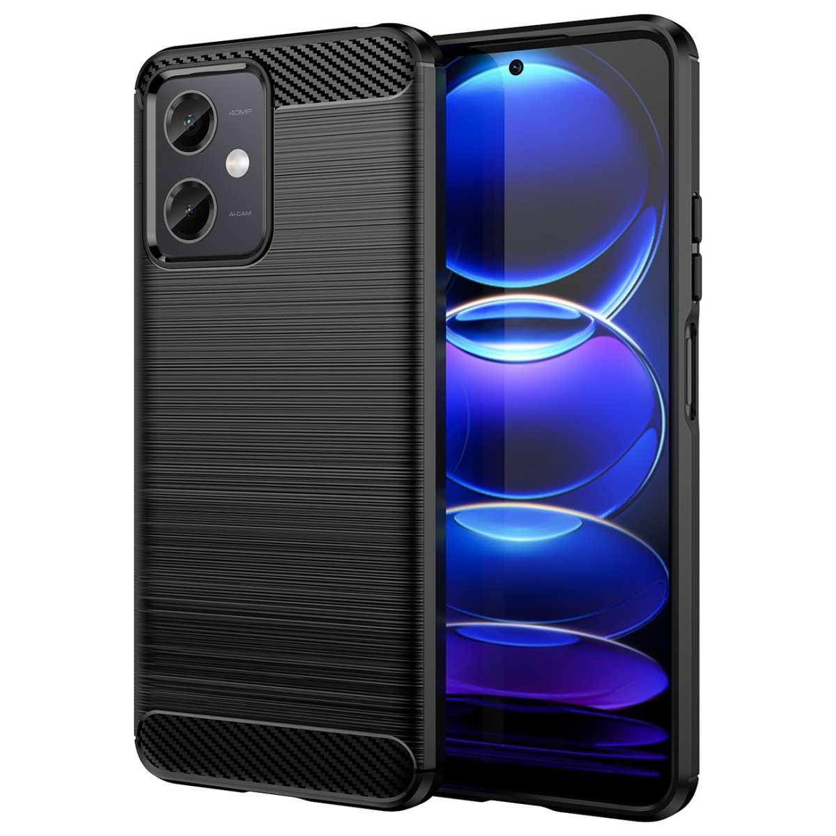 Capa Silicone Carbon Xiaomi Redmi Note 12 5G Preto