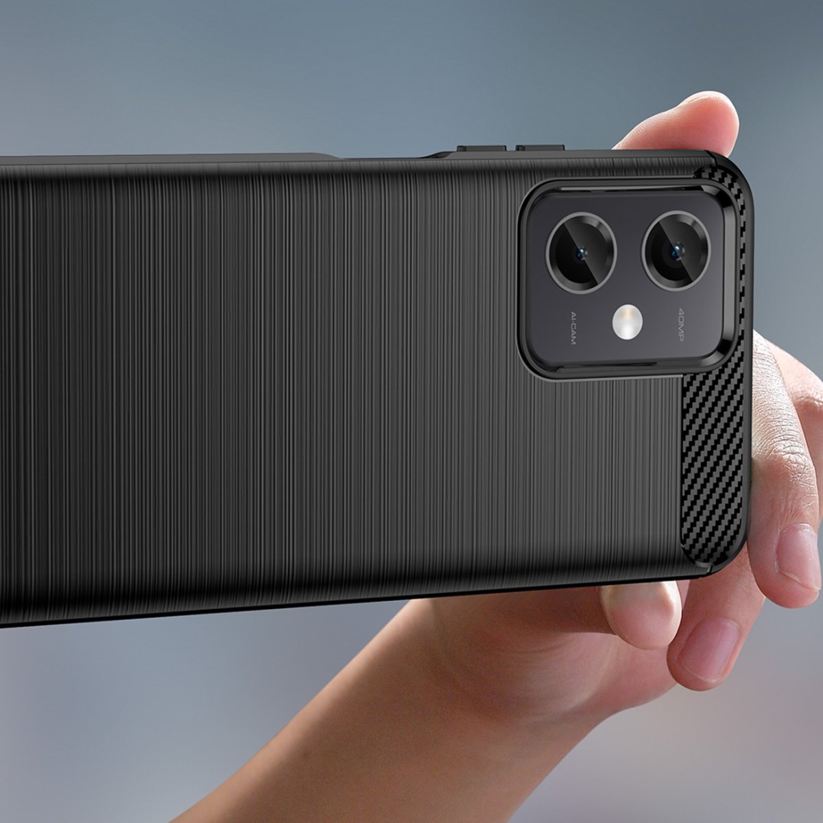 Capa Silicone Carbon Xiaomi Redmi Note 12 5G Preto - Image 6
