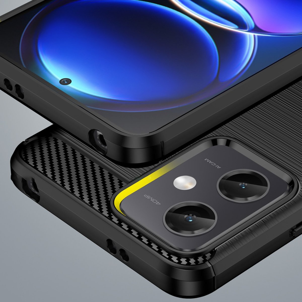 Capa Silicone Carbon Xiaomi Redmi Note 12 5G Preto - Image 7
