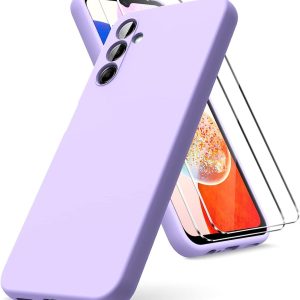 Capa Silicone Líquido com  2 Películas Galaxy A14 Lilás