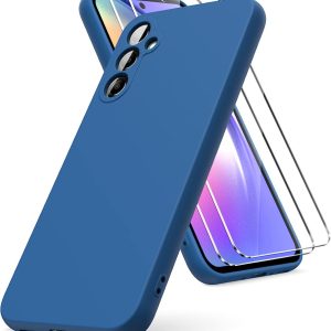 Capa Silicone Líquido com 2 Películas Galaxy A54 Azul