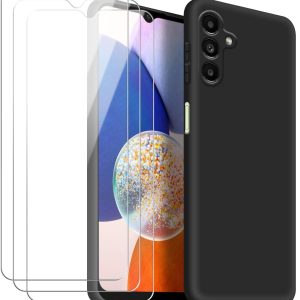 Capa Silicone com 3 Películas Galaxy A14 Preto