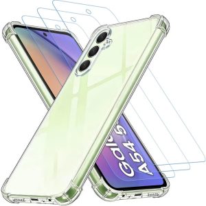 Capa Silicone Anti-choque com 3 Películas Galaxy A54 Transparente