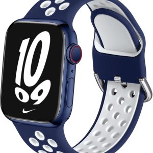 Sport Band Apple Watch (38/ 40/ 41 mm) Azul/ Branco