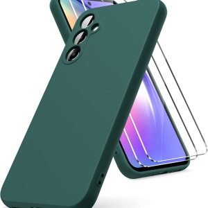 Capa Silicone Líquido com 2 Películas Galaxy A54 Verde Escuro
