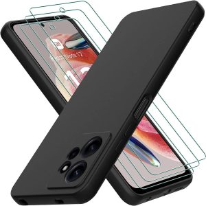 Capa Silicone com 3 Películas Xiaomi Redmi Note 12 4G Preto