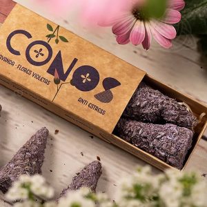 Incenso em Cone de Lavanda e Violetas – Sagrada Madre