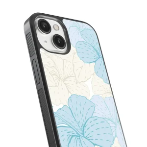Capa iPhone Flores Azul Pastel