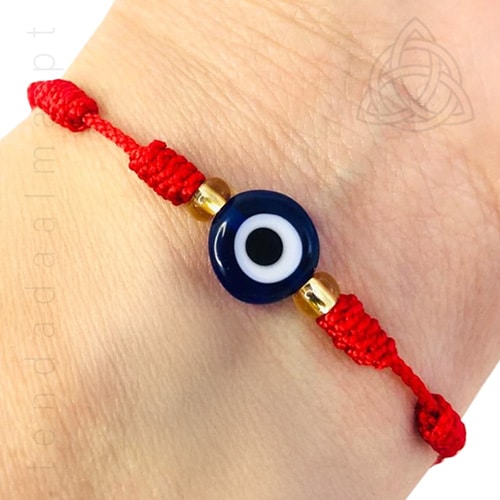 Pulseira dos 7 Nós Vermelha com Olho Turco
