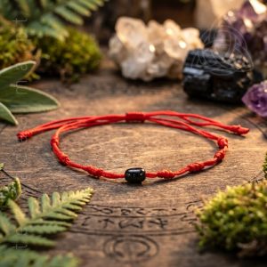 Pulseira dos 7 Nós Vermelha com Turmalina Negra