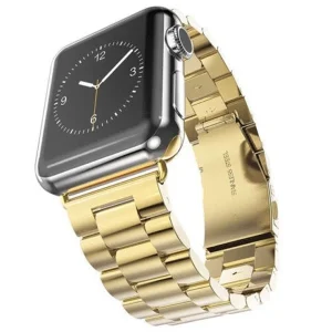 Bracelete Aço Apple Watch Dourado 38/ 40/ 41 Mm