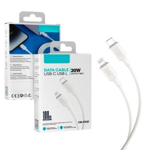 Cabo Tipo-C para Lightning 30W 1 Metro Branco