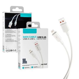 Cabo Lightning para iPhone 12W 2.4A 1 Metro Branco