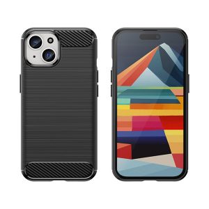 Capa Silicone Carbon iPhone 15 Preto